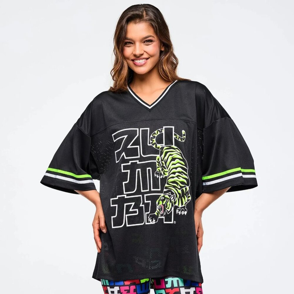 ZUMBAWEAR - Eastern Flavor Oversized Sports Jersey - Bold Black - Size L/XL